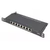 DIGITUS Patch Panel CAT6A shielded,8-Port 1/2U, 10in rack mount, black RAL 9005