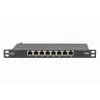 DIGITUS Patch Panel CAT6A shielded,8-Port 1/2U, 10in rack mount, black RAL 9005
