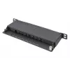 DIGITUS Patch Panel CAT6A shielded,8-Port 1/2U, 10in rack mount, black RAL 9005