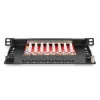 DIGITUS Patch Panel CAT6A shielded,8-Port 1/2U, 10in rack mount, black RAL 9005