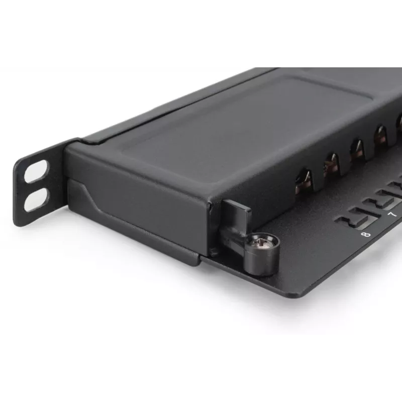 DIGITUS Patch Panel CAT6A shielded,8-Port 1/2U, 10in rack mount, black RAL 9005