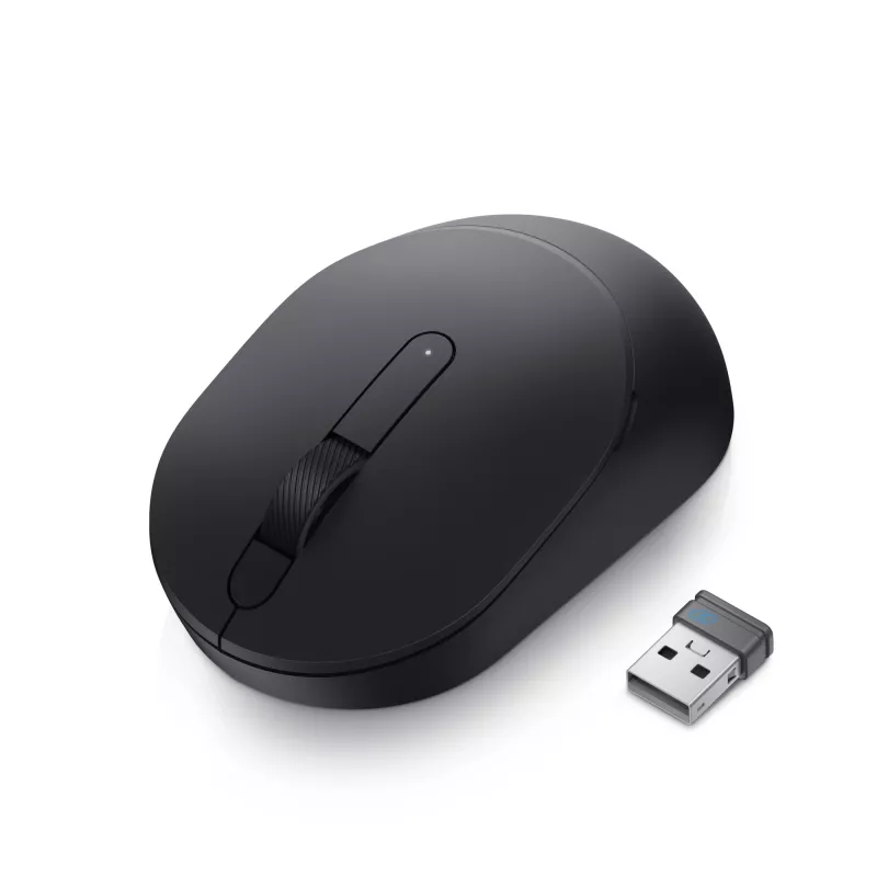 DELL Mobile Wireless Mouse – MS3320W - Black, Ambidextrous, Optical, RF Wireless + Bluetooth, 1600 DPI, Black