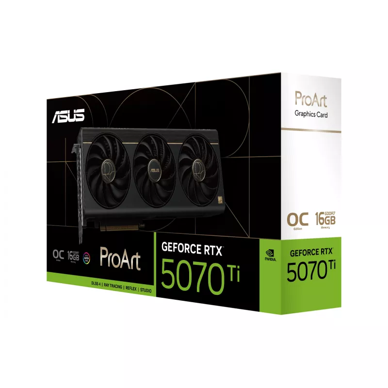 Graphics card ASUS ProArt GeForce RTX 5070 Ti 16GB GDDR7, PCIe 5.0, 256-bit, 304mm, 3 fans
