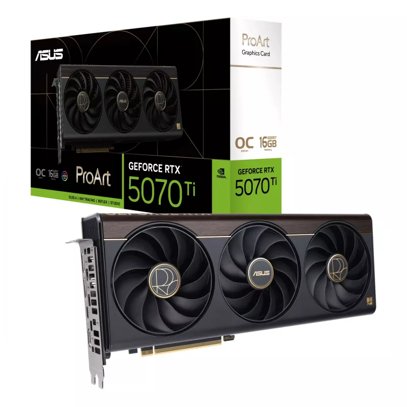 Graphics card ASUS ProArt GeForce RTX 5070 Ti 16GB GDDR7, PCIe 5.0, 256-bit, 304mm, 3 fans