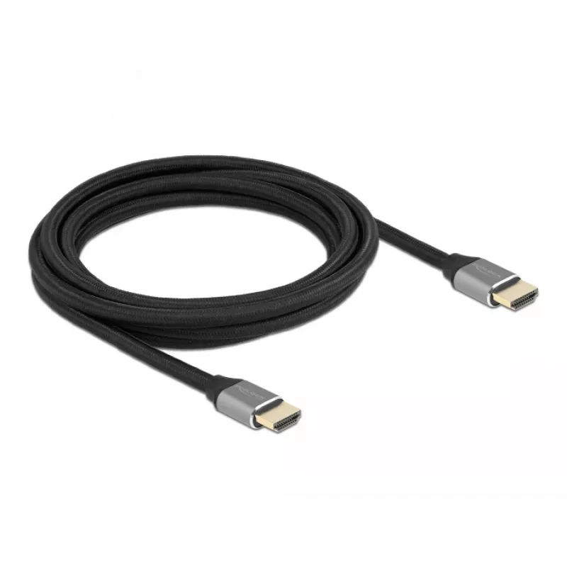 DELOCK Ultra High Speed HDMI Cable - A Male / A Male - 48 Gbps 8K 60 Hz - 3m - Grey