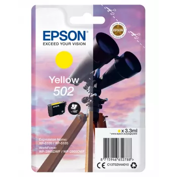 Epson Singlepack Yellow 502 Ink, Standard Yield, Yellow, Pigment-based ink, 3.3 ml, 1 pc(s), 165 pages