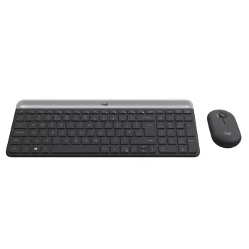 LOGITECH Slim Wireless Keyboard And Mouse Combo Mk470 - Graphite - Azerty Belgian