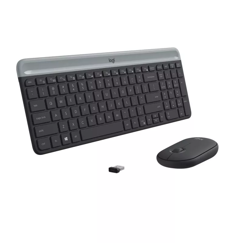 LOGITECH Slim Wireless Keyboard And Mouse Combo Mk470 - Graphite - Azerty Belgian