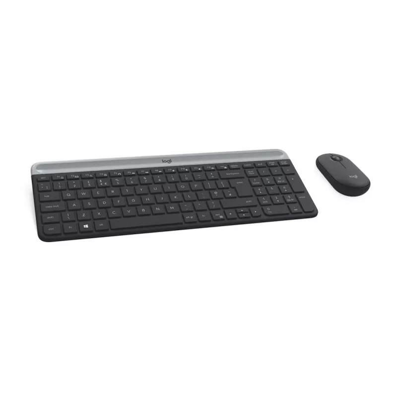 LOGITECH Slim Wireless Keyboard And Mouse Combo Mk470 - Graphite - Azerty Belgian