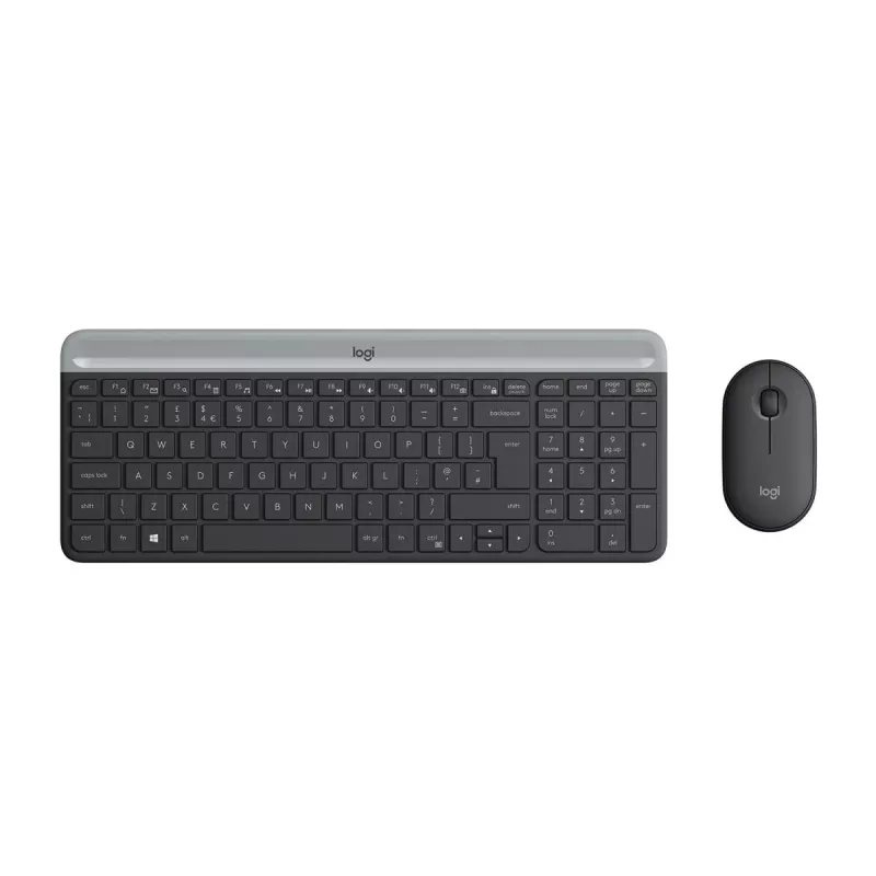 LOGITECH Slim Wireless Keyboard And Mouse Combo Mk470 - Graphite - Azerty Belgian