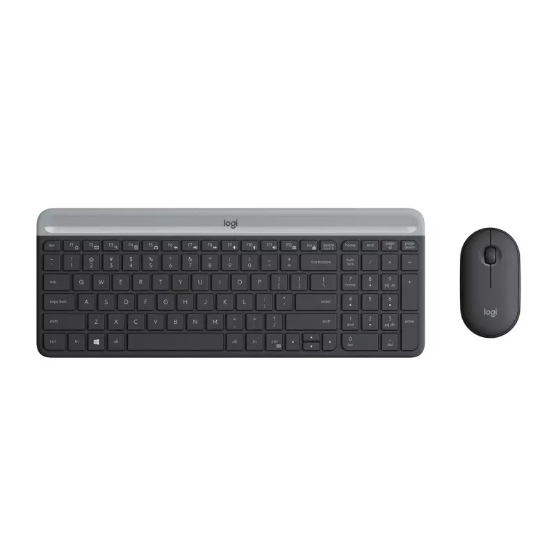 LOGITECH Slim Wireless Keyboard And Mouse Combo Mk470 - Graphite - Azerty Belgian