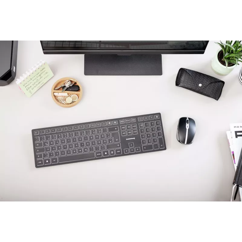 CHERRY KW 9100 SLIM keyboard Universal RF Wireless + Bluetooth QWERTY English Black
