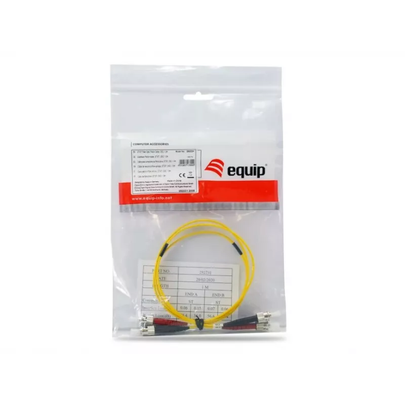 Equip ST/ST Fiber Optic Patch Cable, OS2, 1m, 1 m, OS2, ST, ST