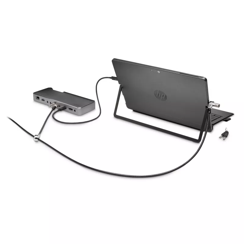 Kensington NanoSaver Keyed Dual Head Laptop Lock, 1.8 m, Kensington, Key, Carbon steel, Black, Stainless steel
