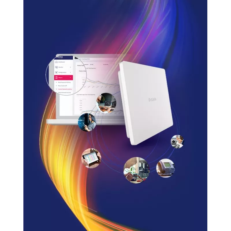 D-Link AX3000 Wi-Fi 6 Dual-Band PoE Outdoor Access Point, 2.4 GHz, 5 GHz, 3000 Mbit/s, 64-bit WEP, 128-bit WEP, SSID, WEP, WPA, WPA2, WPA3, 10,100,1000,2500 Mbit/s
