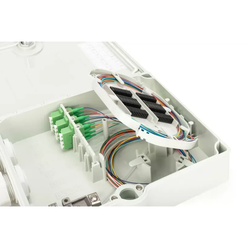 DIGITUS FTTH Distribution Box - Singlemode LC-APC Pre-assembled Couplers Pigtails