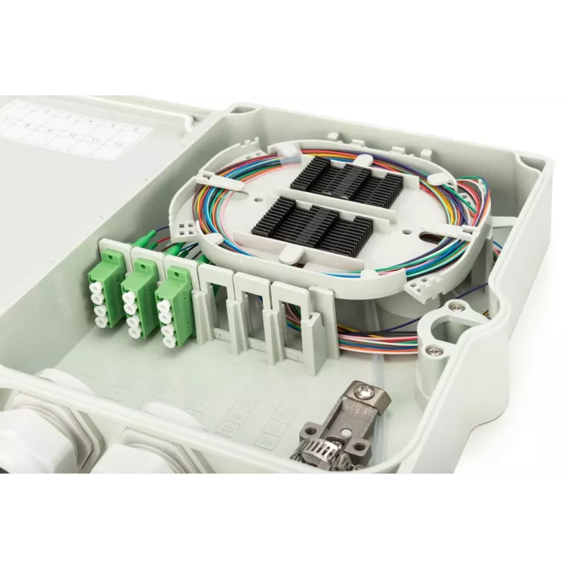 DIGITUS FTTH Distribution Box - Singlemode LC-APC Pre-assembled Couplers Pigtails