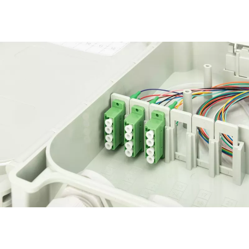 DIGITUS FTTH Distribution Box - Singlemode LC-APC Pre-assembled Couplers Pigtails