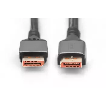 DIGITUS PREMIUM DisplayPort 2.1 connection cable - M/M 1m 16K UHD 80G Aluminum Housing