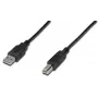 DIGITUS USB connection cable, type A - B M/M, 3m USB 2.0 suitable Black