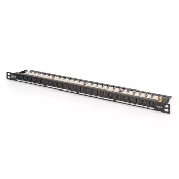 DIGITUS Patch panel CAT6 Unshielded 24-port With Shutter - Black