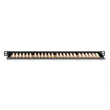 DIGITUS Patch panel CAT6 Unshielded 24-port With Shutter - Black