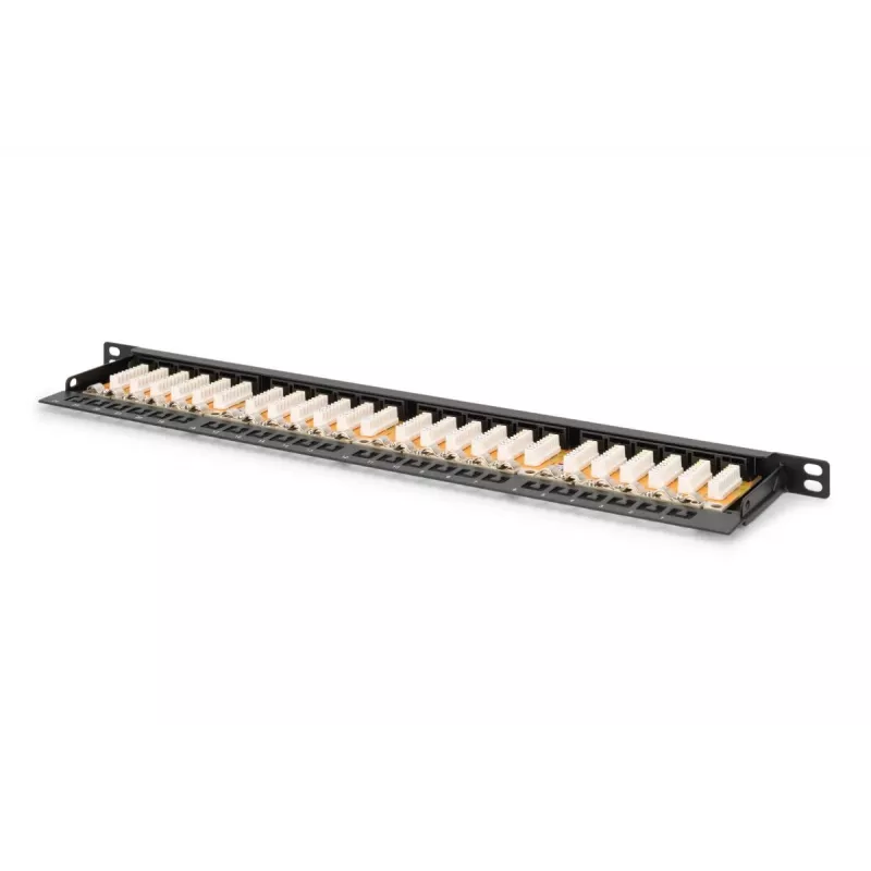 DIGITUS Patch panel CAT6 Unshielded 24-port With Shutter - Black