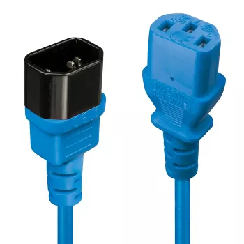 Lindy 0.5m C14 to C13 Extension Cable, blue,, 0.5 m, C14 coupler, C13 coupler