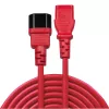 Lindy 0.5m IEC Extension Cable, Red, 0.5 m, C14 coupler, C13 coupler