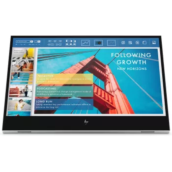 HP E-Series E14 G4 Portable Monitor, 35.6 cm (14 inch), 1920 x 1080 pixels, Full HD, LCD, 5 ms, Silver