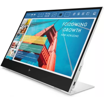 HP E-Series E14 G4 Portable Monitor, 35.6 cm (14 inch), 1920 x 1080 pixels, Full HD, LCD, 5 ms, Silver