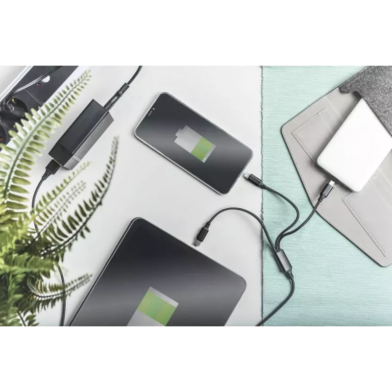 DIGITUS 3-in-1 Charger Cable USB A-Lightning + micro B + Type-C 1m