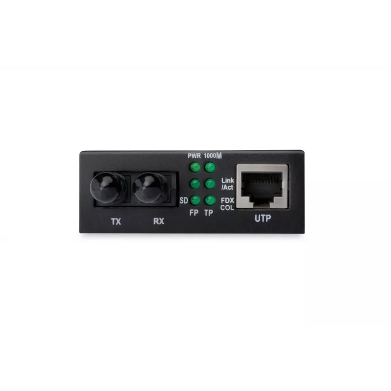 DIGITUS Media Converter, Multimode 10/100Base-TX to 100Base-FX, Incl. PSU ST connector, Up to 2km