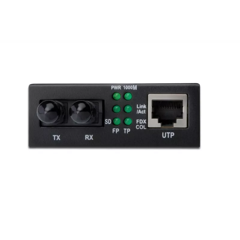 DIGITUS Media Converter, Multimode 10/100Base-TX to 100Base-FX, Incl. PSU ST connector, Up to 2km