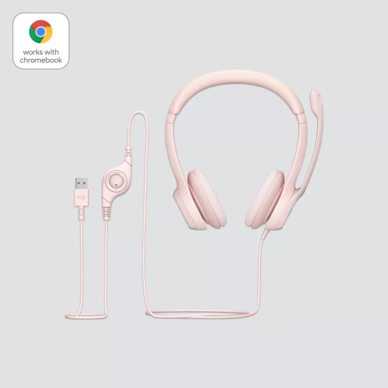 LOGITECH Headset - H390 - USB-a - Rose