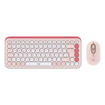 LOGITECH Wireless Combo - Pop Icon - Rose & Off White Qwertz German