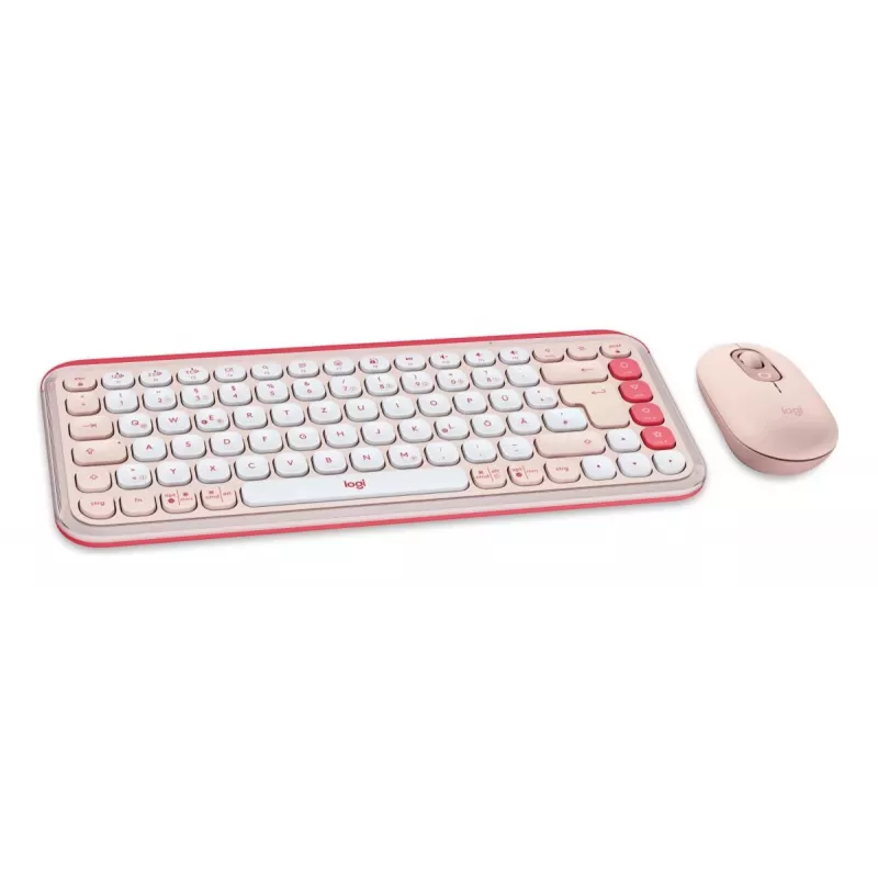 LOGITECH Wireless Combo - Pop Icon - Rose & Off White Qwertz German