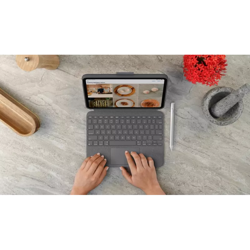 LOGITECH Combo Touch for iPad (10th gen) - Oxford Grey - Swiss Qwertz