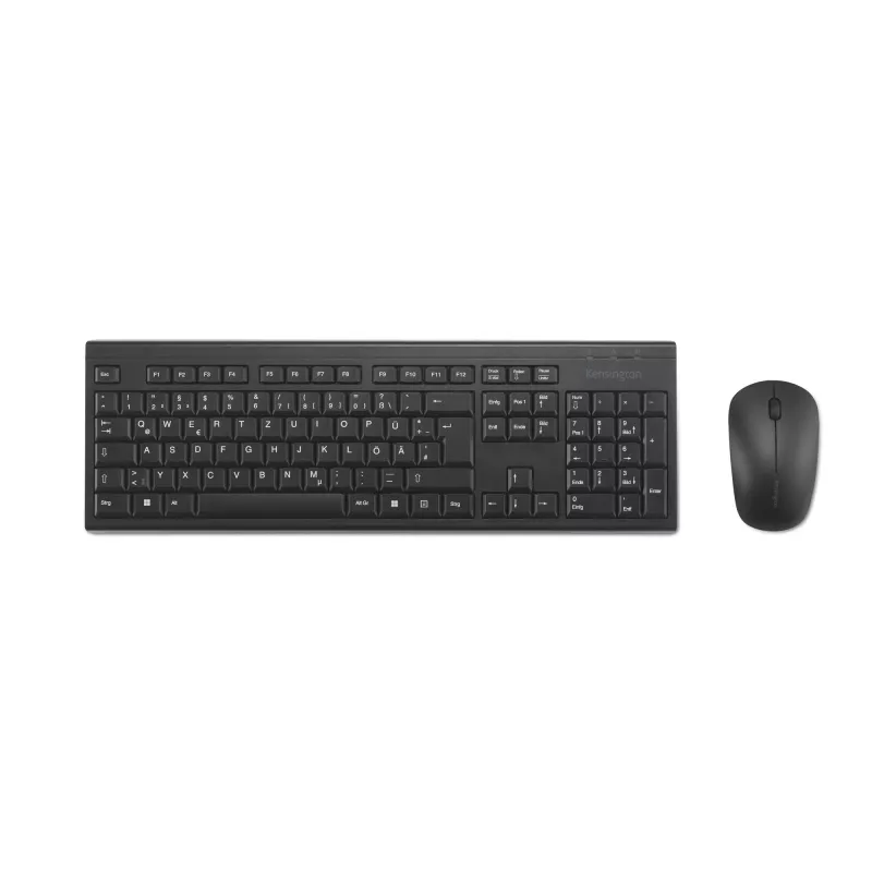 Kensington K75562DE, Wireless, RF Wireless, Membrane, QWERTZ, Black, Mouse included