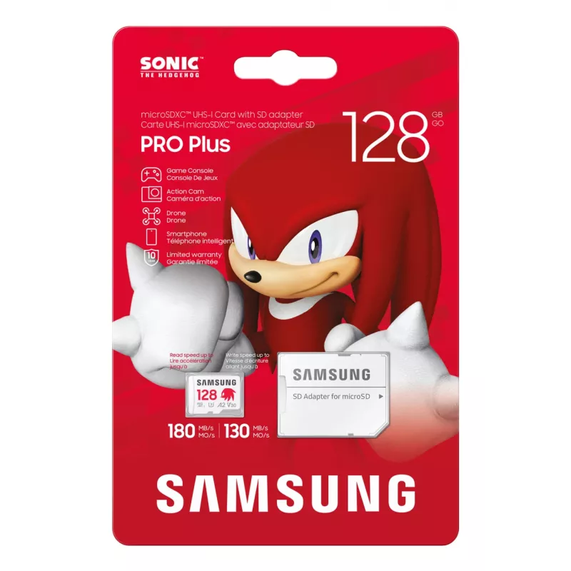MicroSDXC memory card Samsung MB-MD128S, 128 GB, UHS-I, Class 10, U3, read up to 180 MB/s, write 130 MB/s