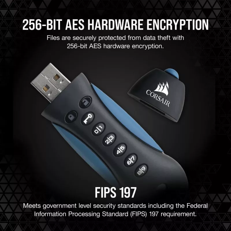 CORSAIR Flash Padlock 3 Secure - 256GB - USB Stick - USB 3.0