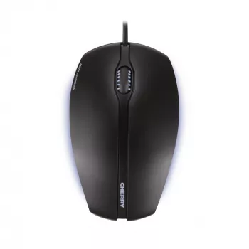 CHERRY GENTIX CORDED ILLUMINATED MOUSE, Black, USB, Ambidextrous, Optical, USB Type-A, 1000 DPI, Black
