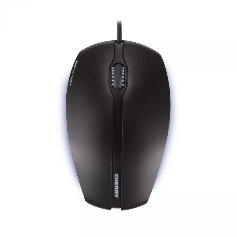 CHERRY GENTIX CORDED ILLUMINATED MOUSE, Black, USB, Ambidextrous, Optical, USB Type-A, 1000 DPI, Black