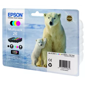 Cartridge Epson Ink C13T26164010 Black Cyan Magenta Yellow