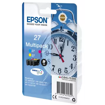 Epson Alarm clock Multipack 3-colour 27 DURABrite Ultra Ink, Standard Yield, Cyan, Magenta, Yellow, Pigment-based ink, 3.6 ml, 1 pc(s), Multi pack