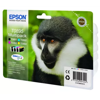 Epson Monkey Multipack 4-colours T0895 DURABrite Ultra Ink, Black, Cyan, Magenta, Yellow, 5.8 ml, 3.5 ml, 1 pc(s), Multi pack