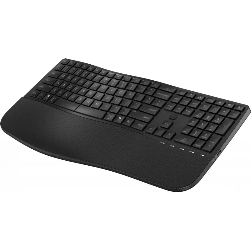 HP 685 Comfort Dual-Mode Keyboard, QWERTY, Full-size (100%), Wireless, RF Wireless + Bluetooth, Membrane, QWERTY, Black