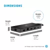 USB-C Multi Port Hub HP Travel – HP 1C1Y5AA, USB-C host, HDMI 2.0, VGA, 1×RJ-45, 2×USB-A 3.2 Gen1, 2×USB 2.0, MicroSD reader, Black