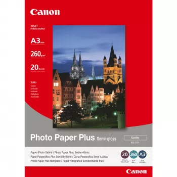 Canon SG-201 Semi-Gloss Photo Paper Plus A3 - 20 Sheets, 260 g/m², A3 (297 x 420 mm)