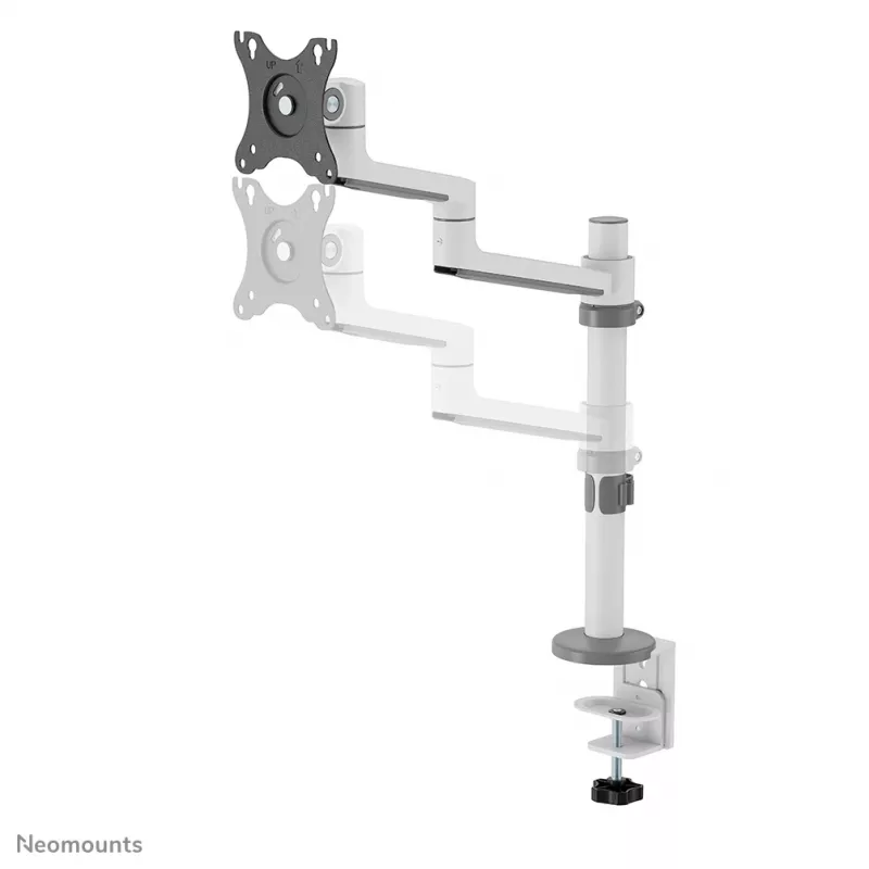 Neomounts DS60-425WH1 Monitor arm 17-27 inch - space saving, Clamp/Grommet, 8 kg, 43.2 cm (17 inch), 68.6 cm (27 inch), 100 x 100 mm, White
